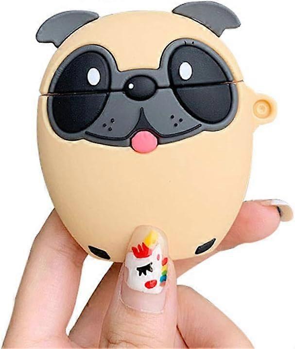 Étui compatible avec les AirPods 1/2, Super mignon créatif drôle gras assis panda mangeant étui en bambou, charmant style animal doux écouteur en silicone Protectio