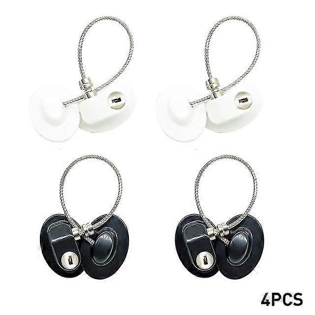 Mixed Color No-punch Window And Door Locks 2pcs White + 2pcs Black
