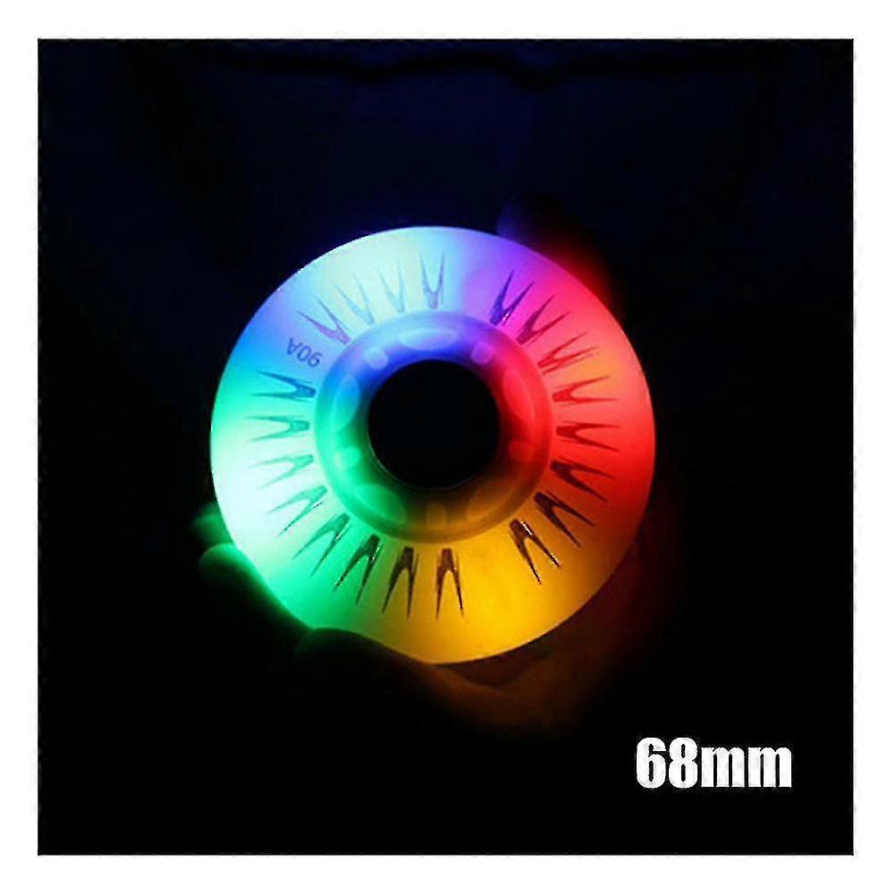 4pcs Flash Inline Skate Wheels 90a Led Lighting Skating Wheels 80 76 72 68