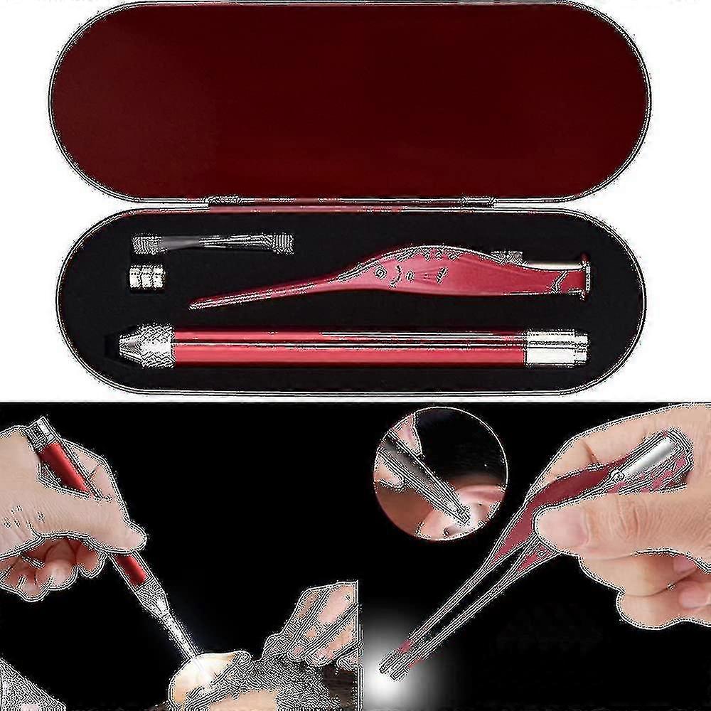 2 Pack Ear Wax Removal Tools With Light - Human Ear Picks Cleaning Kit