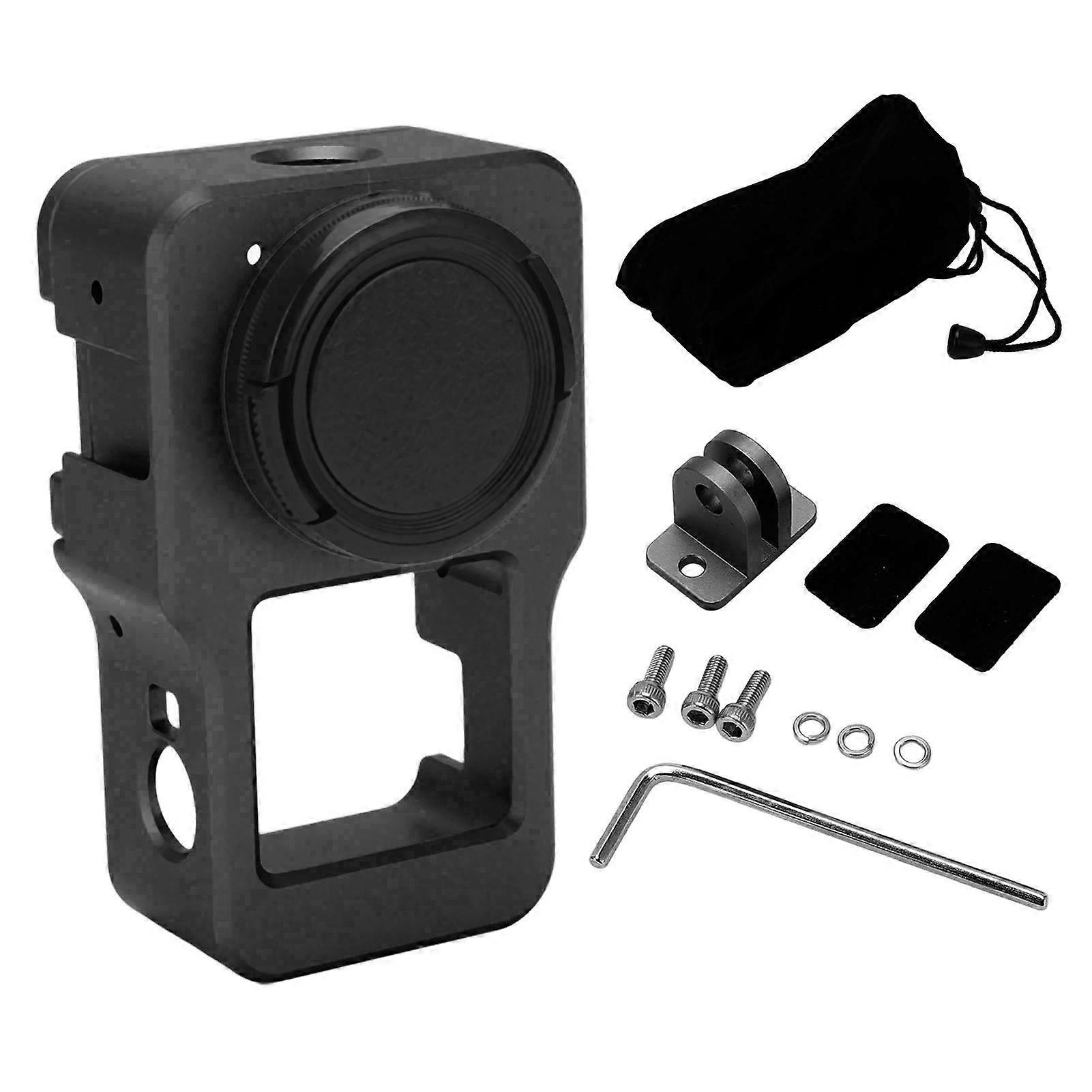 Action Camera Frame Case Motion Camera Frame Protector Drop Resistant with 1/4in 3/8in Threaded Holes for DJI Action 2