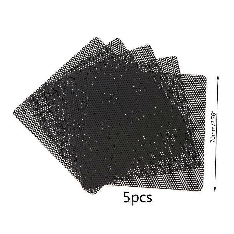 5PCS PVC Fan Dust Filter PC Dustproof Case Cuttable Computer 70mm Mesh Black