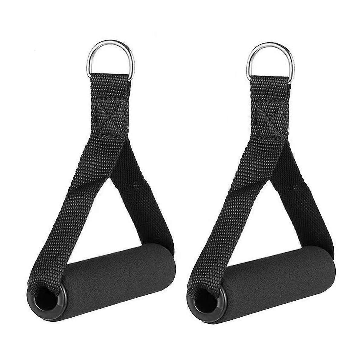 1 Pair Multi functional Fitness Rope Attachment Gym Exercise Cable Handle Bar