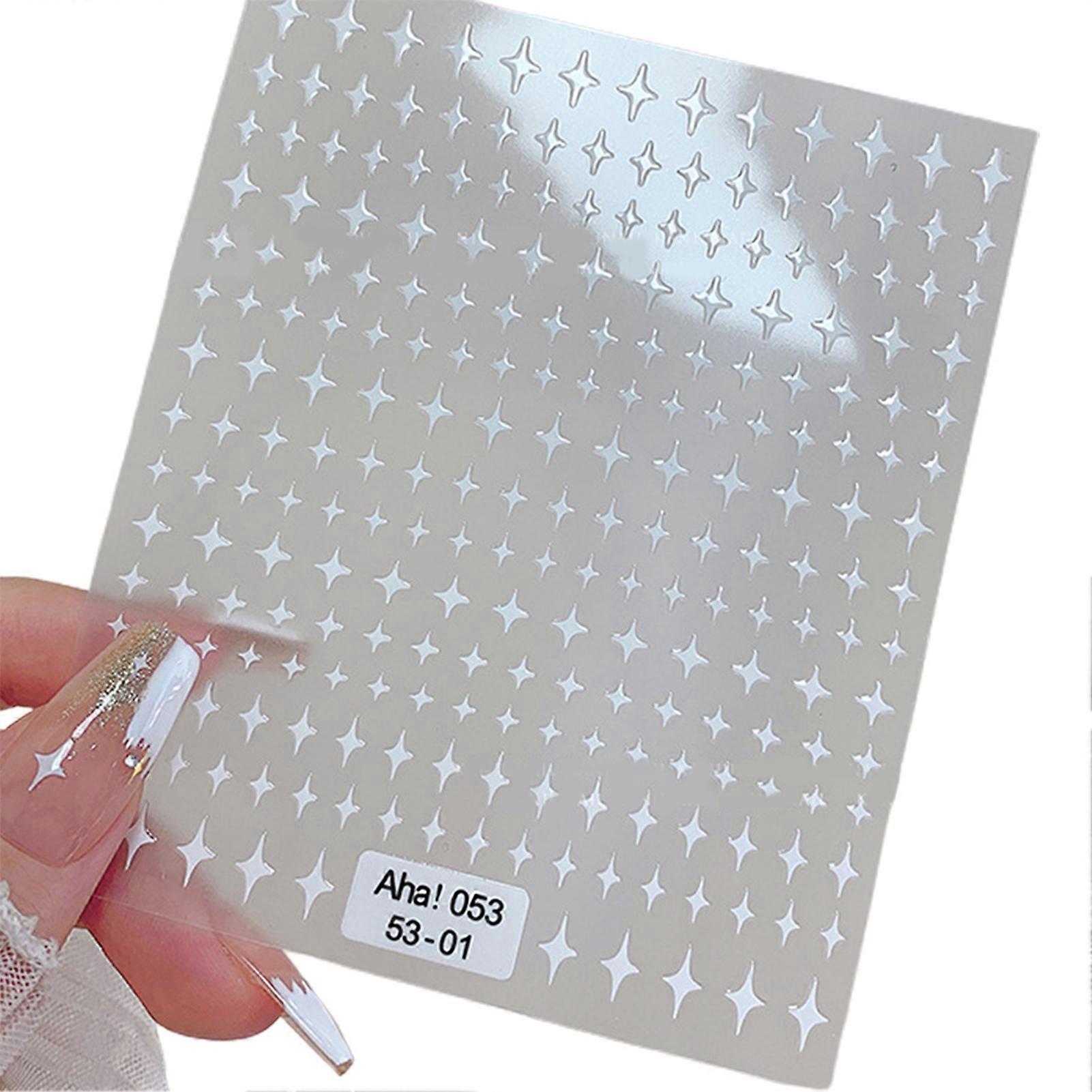 Manicure Decal Non-fading Gloss Easy Paste Self Adhesive DIY Ultra Thin White Golden Black Silver Nail Shining Star Decal Nail Supplies