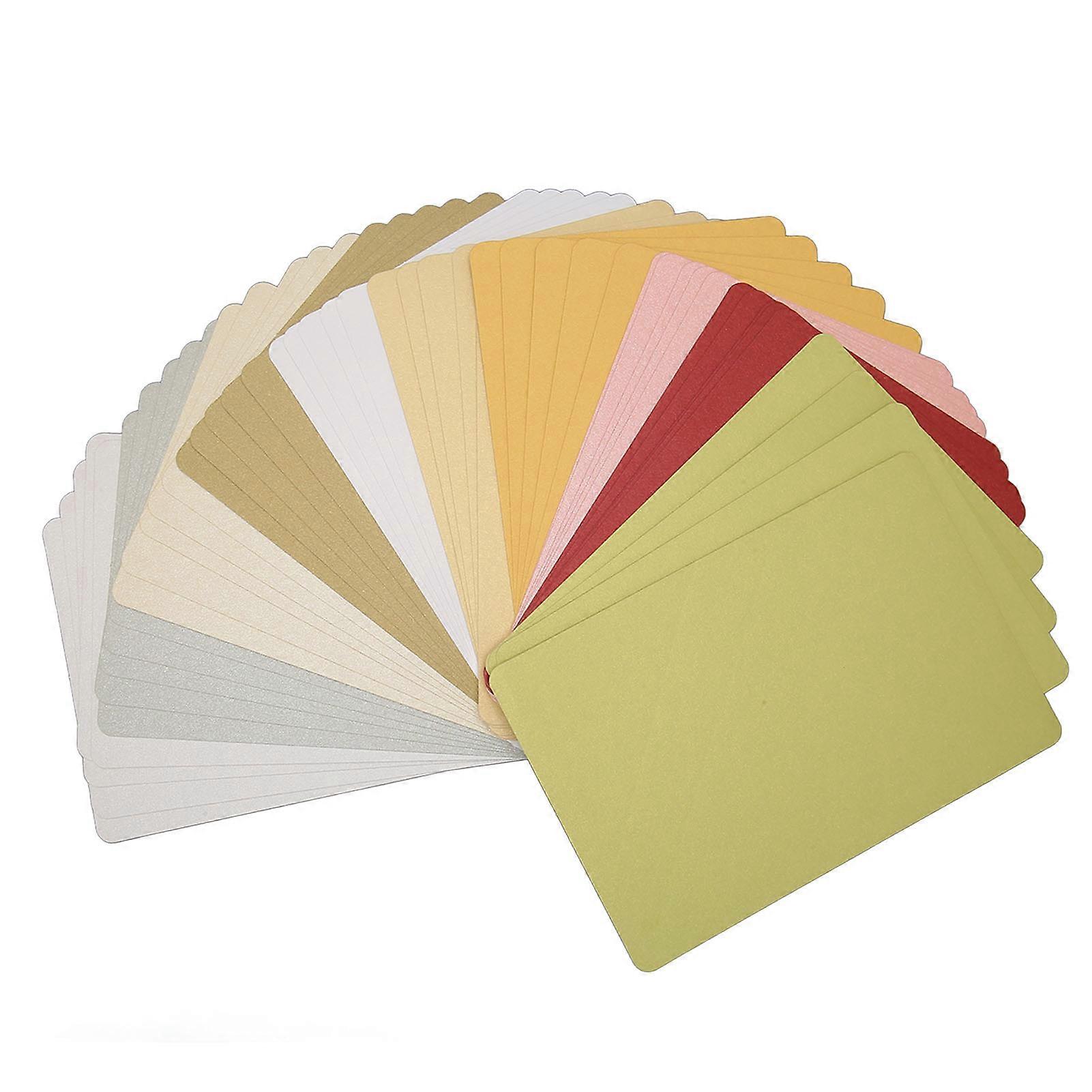 200Pcs Pearlescent Card Stock Assorted Colors Blank Metallic Cardstock Paper with Rounded Corners 5.9x3.9in