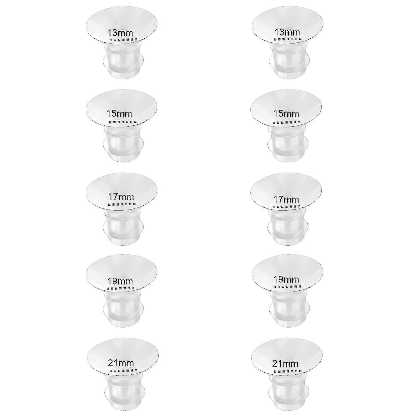 Inserts de bride 13/15/17/19/21mm 10PC, compatible avec le gobelet portable pour tire-lait Momcozy S12 Pro / S9 Pro / S12 / S9
