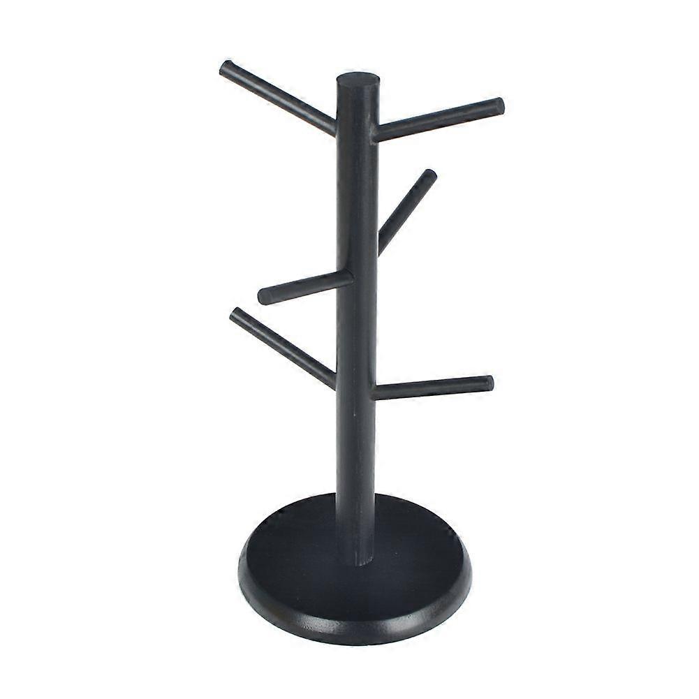 Coffee Cup Holder A Thicker Base Suitable for Countertops Cup Holder with 6 Hooks Black