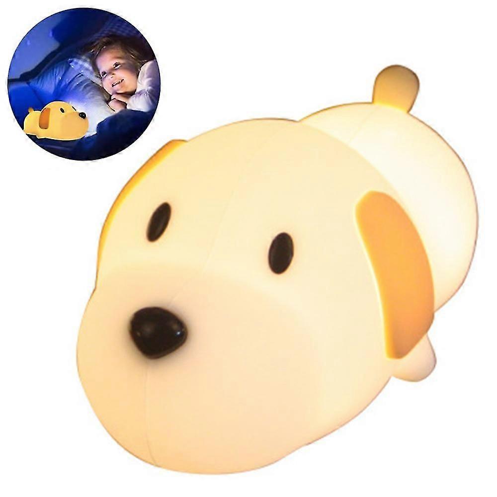 Led Night Light For Kids Soft Silicone Puppy Led Lamp With Sensitive Touch Control, Baby Nursery Lamp With Warm/cool White Dual Modes,2364