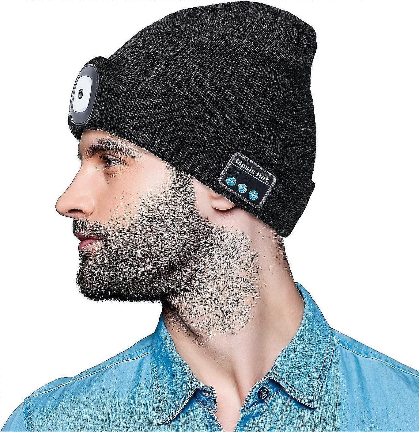 Bluetooth Beanie With Led Lighted Hat, Built-in Stereo Speakers And Mic