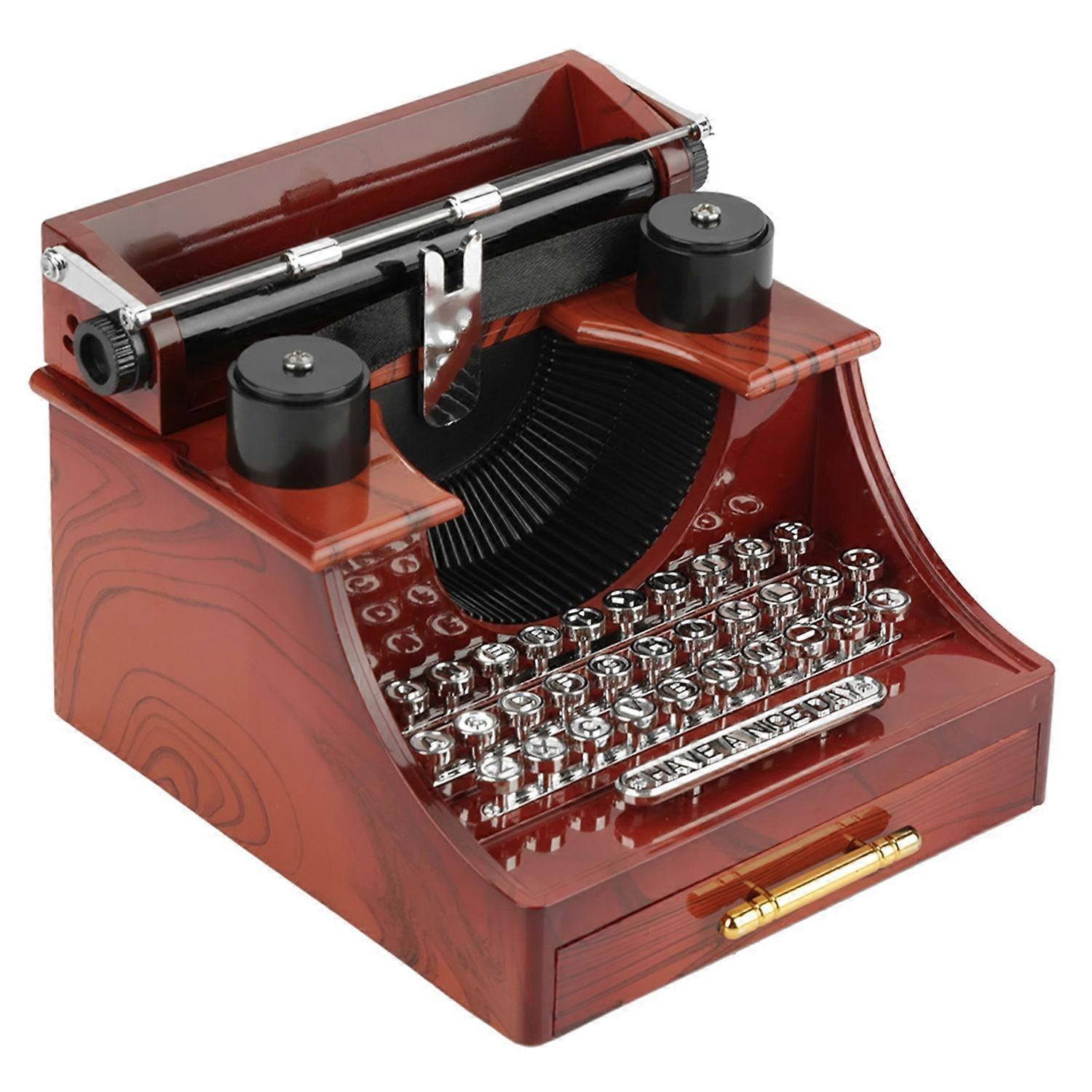 Mini Vintage Style Creative Retro Machine à écrire Clockwork Music Box Cadeau Table Décoration