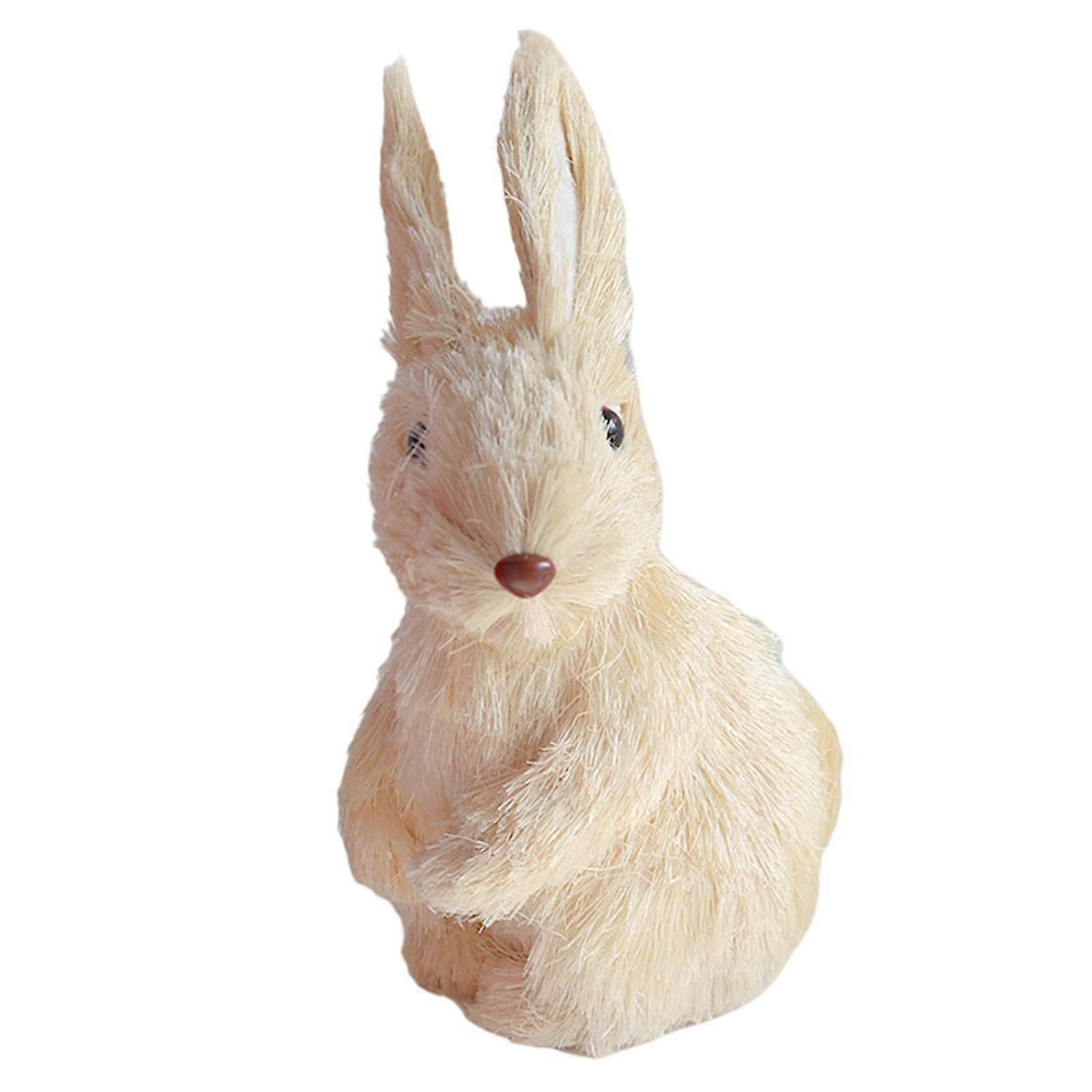 Straw Bunny Statue Ideal Gifts Easter Decoration for Kitchen Tabletop Office