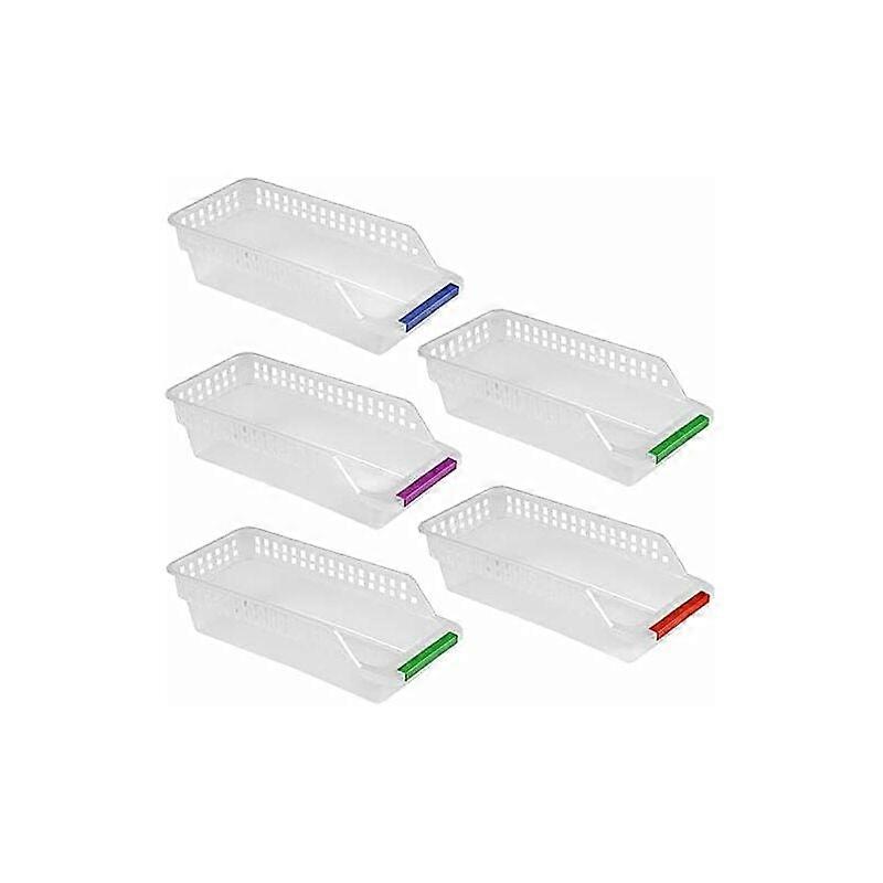 Plastic storage baskets for home and kitchen collection (5 pieces)