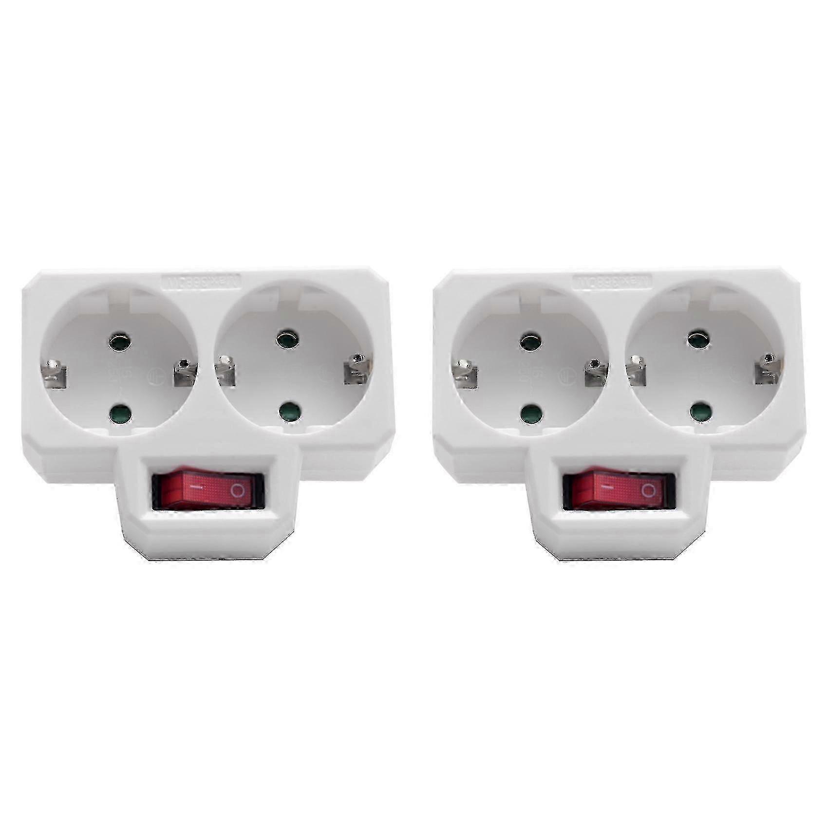 Socket Adapter, Double Plug For Socket, Double Socket With Switch 3800w For Office, Home Or Travel