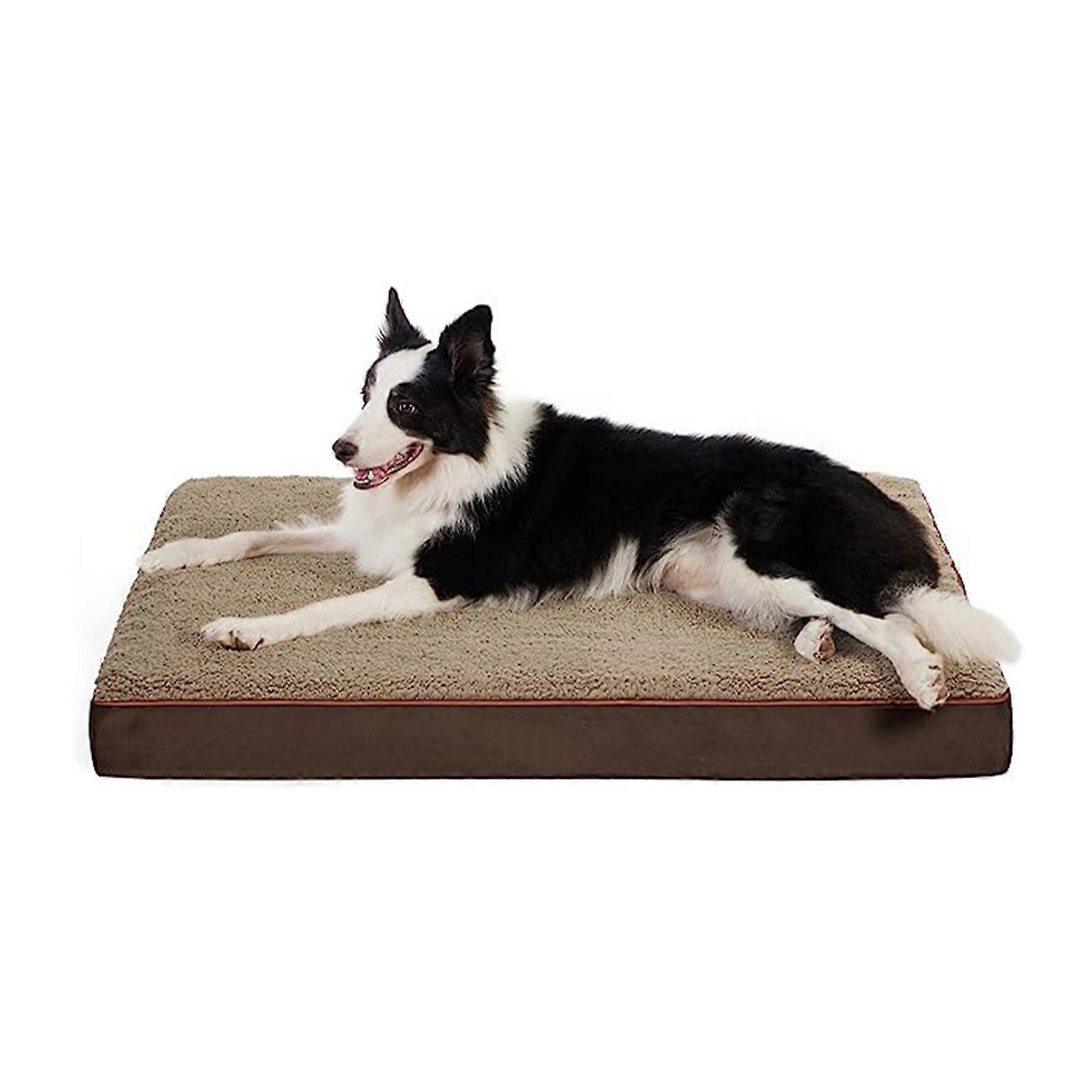 Foldable Pet Cats Plush Pad Removable Cushions Four Season Plush Mat Cushions Easily Cleanning Plush Pad Skidproof Khaki M