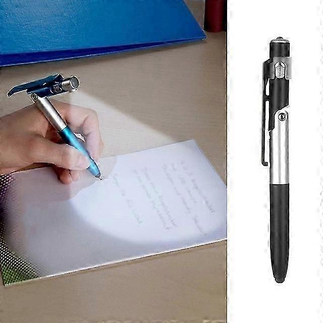 قلم حبر جاف مع حامل قابل للطي متعدد الوظائف لحامل الهاتف قلم قرطاسية للقراءة الليلية لطالب مدرسة المكتب