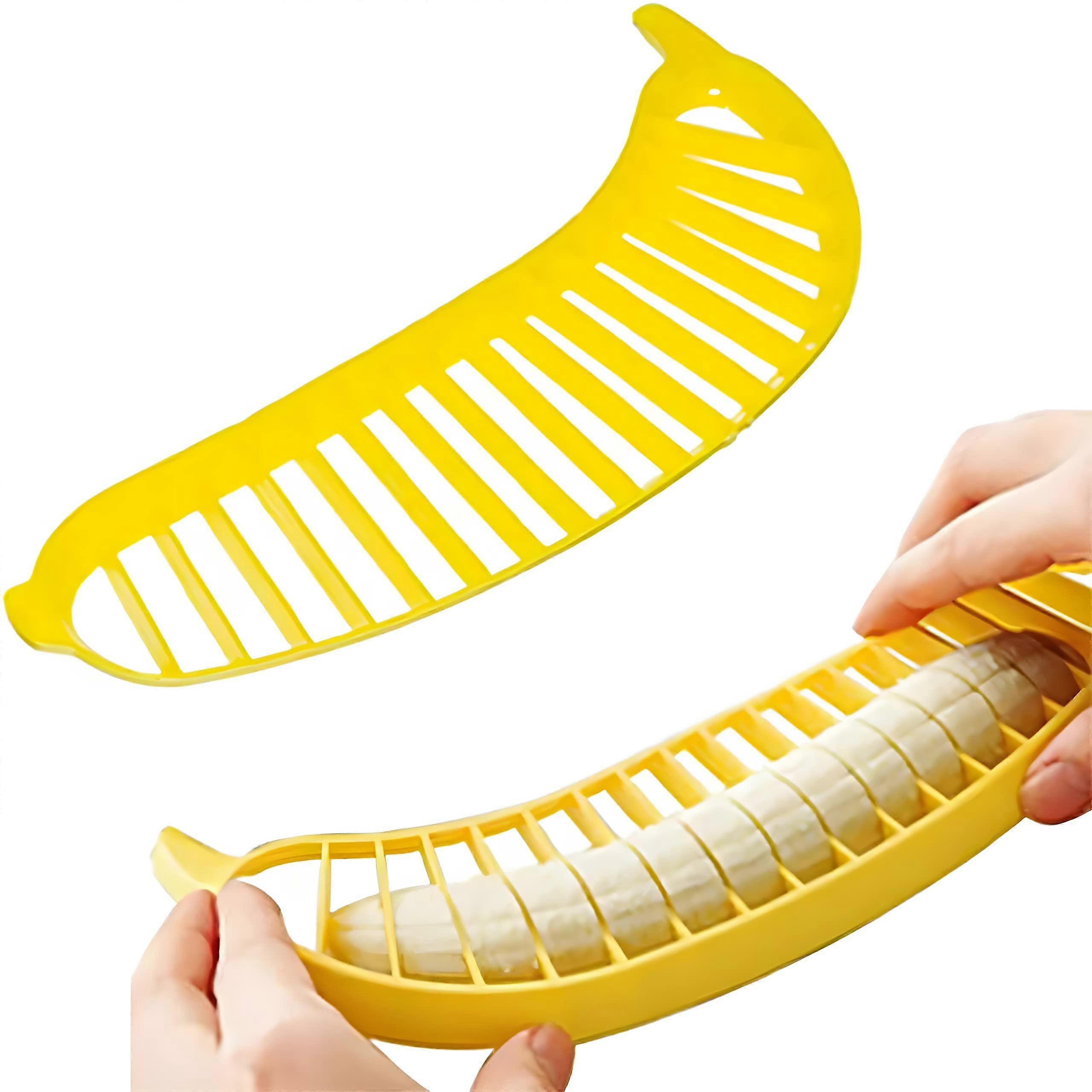 Banana Cutter Slicer for Easy Fruit Salad Preparation, Quick Snack Slicer, Durable Plastic Design, Ideal Kitchen Tool