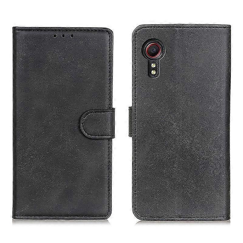 For Samsung Galaxy Xcover 5 Wallet Phone Case Flip Cover Bi-color Phone Protector with Stand