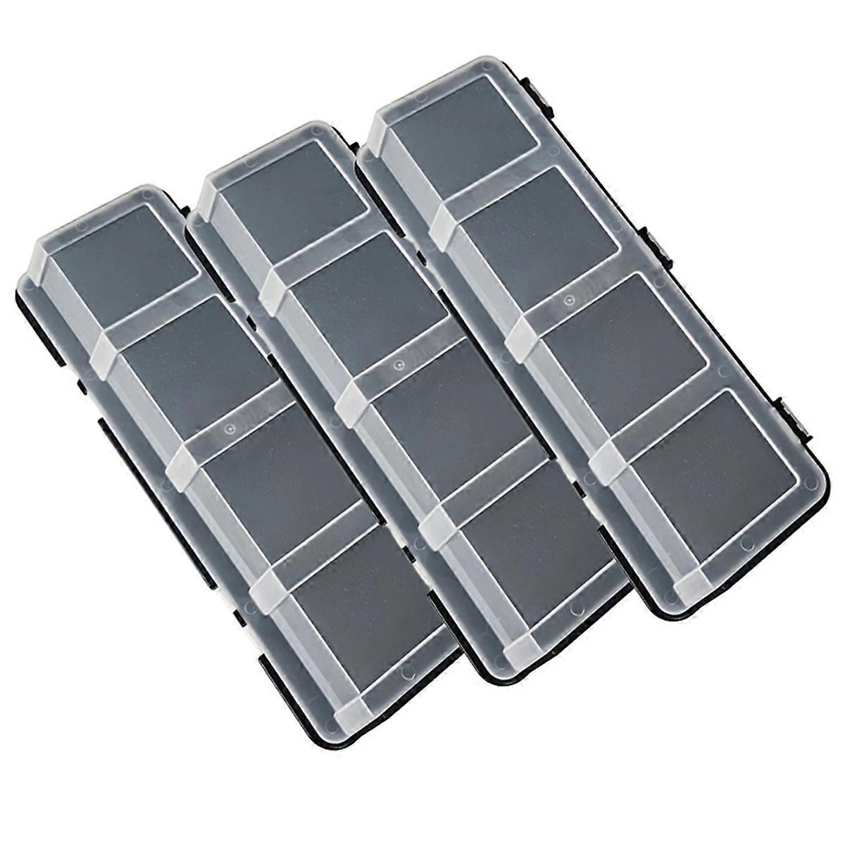 3Pcs Parts Storage Box Plastic Screw Organizer Box with 4 Compartment Tool Part Container Bin with Lid Storage Case