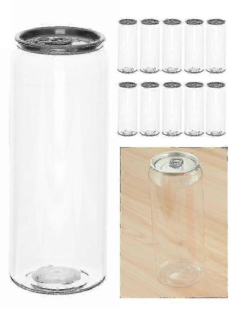 10pcs塑料罐饮料瓶密封罐奶茶汁500ml罐With_lid
