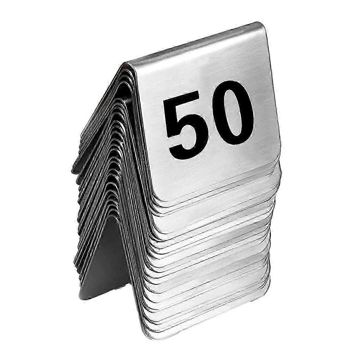 Exquisite 50PCS Restaurant Bar Place Table Marker Tabletop Number Sign Stackable Table Number Cards Double-Side Black Number