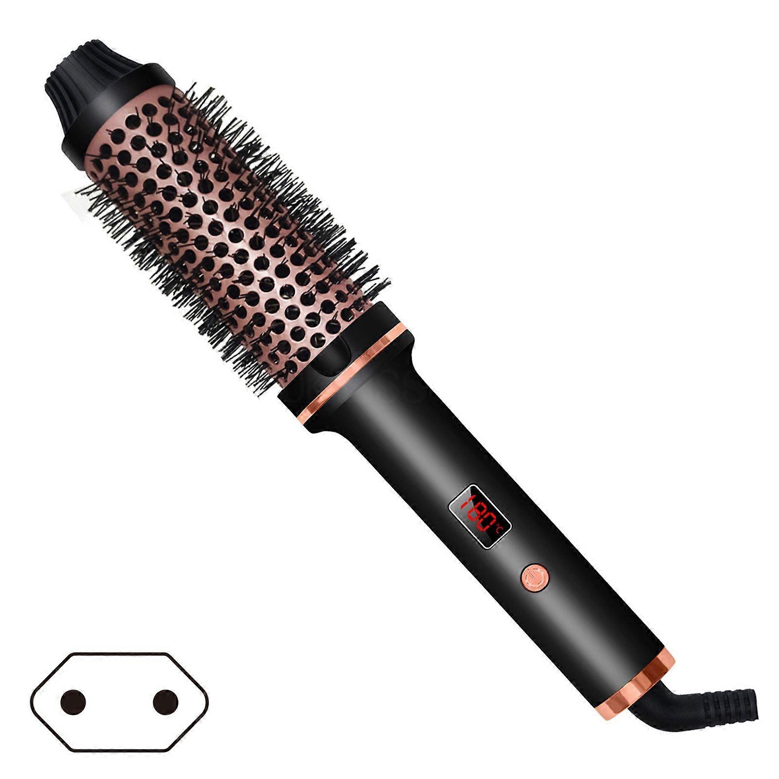 3 in 1 Thermal Brush Quick Heating Rounded Hot Brush with Digital Display Curling Straightening Stylers Brush