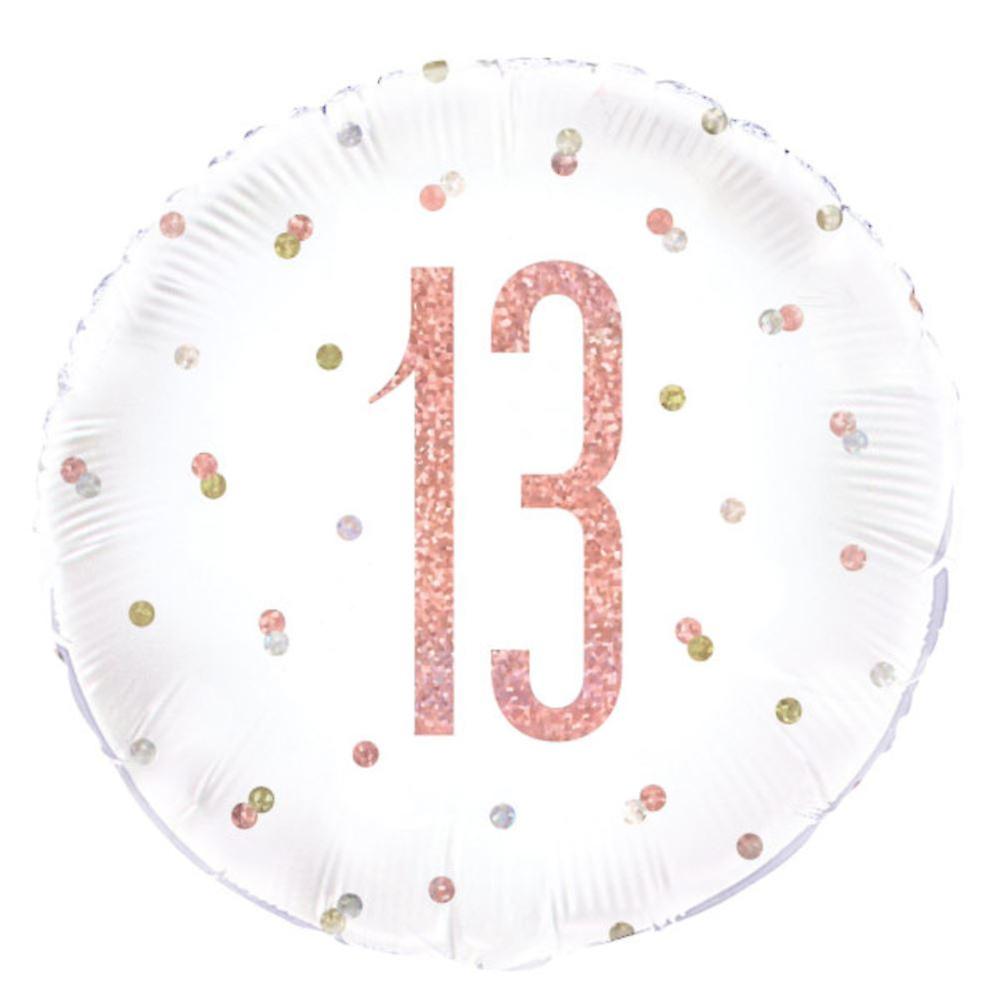 13歳の誕生日ホイルバルーン|ローズゴールドヘリウムパーティーの装飾ギフト