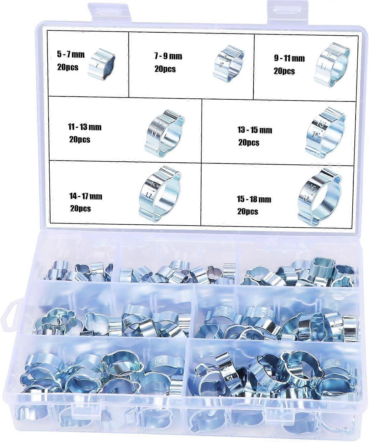 Rust-Resistant Hose Clamp Kit, Adjustable Hose Clamp For Precise Fit, Durable Box Storage Facilitates Organized Carry, 360 Degree Seal Protection