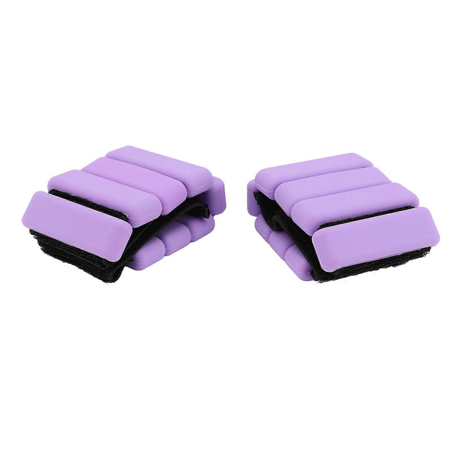 1Pair 2lb Wrist Ankle Weights Silicone Wearable Workout Weights for Exercise Running Fitness Purple