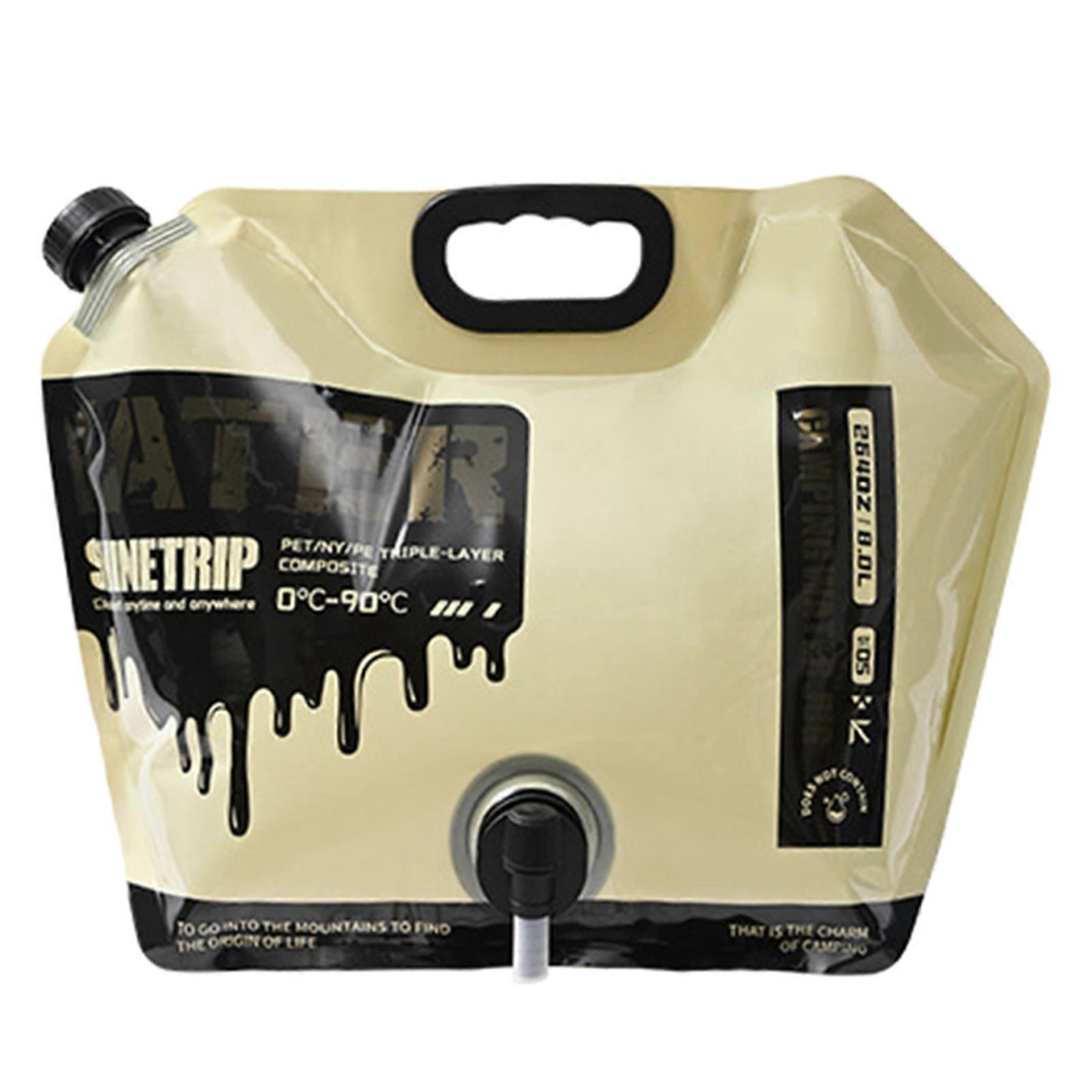Portable Water Storage Carriers Folding Bucket with Handle Collapsible Drinking Water Container Bag Easy to Fold & Store Khaki