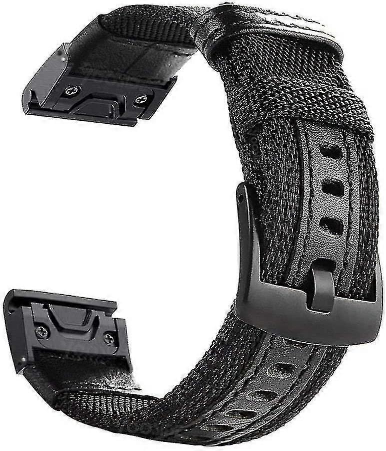 22mm Nylon Replacement Strap Compatible with Garmin Fenix 5 / Fenix 6 - Black