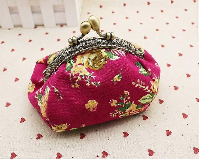 المحافظ المعدنية الأزهار قبلة قفل تغيير الحقيبة قماش قفل إغلاق المحفظة للنساء -4