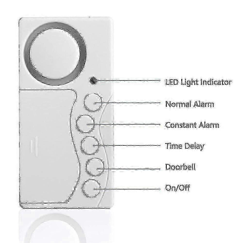 Freezer Door Alarm When Left Open, Safety Window Alarm Adjustable Delay Wireless Fridge Alarm, 4-in-1 Door Sensor Chime Door Open