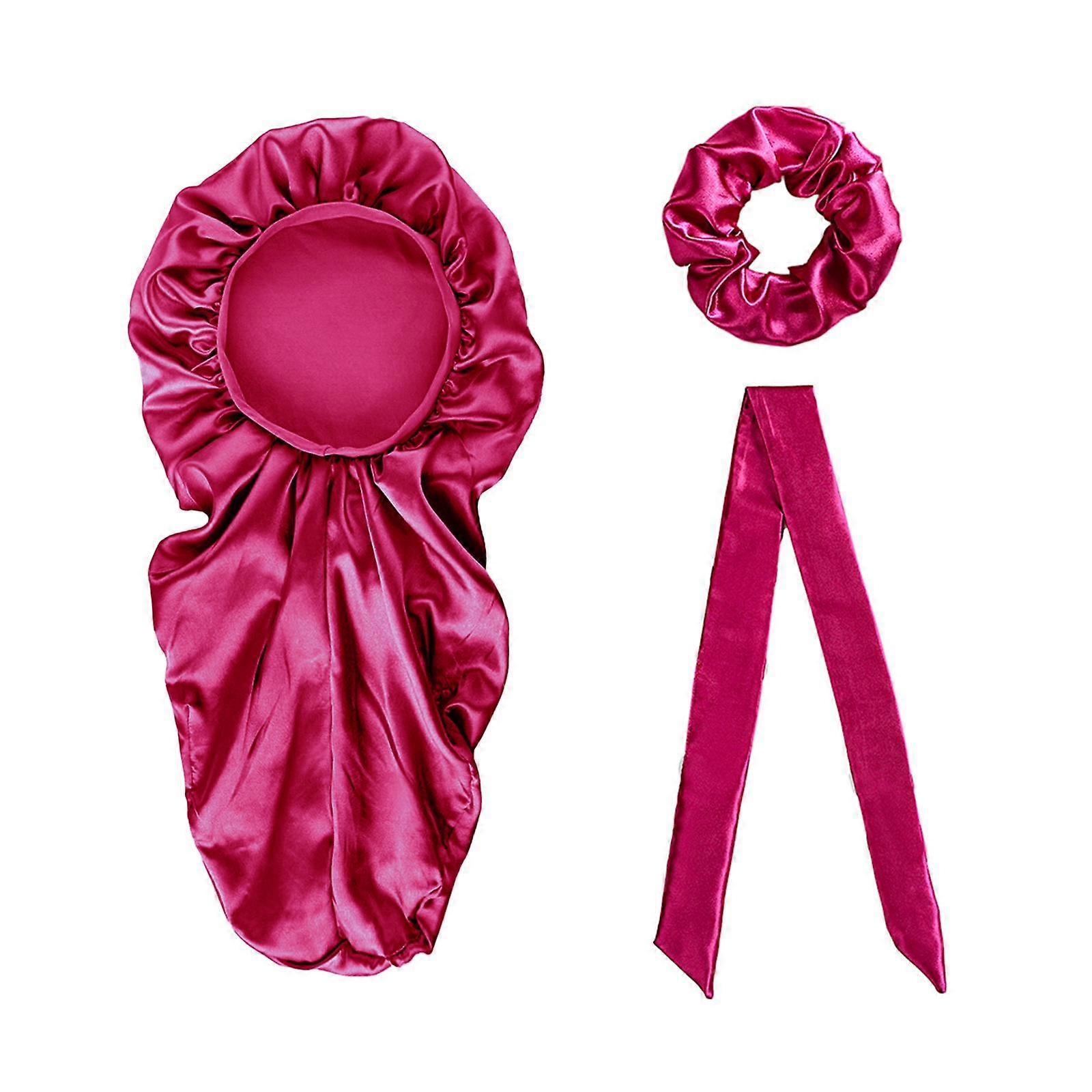 Long Satin Bonnet Purple