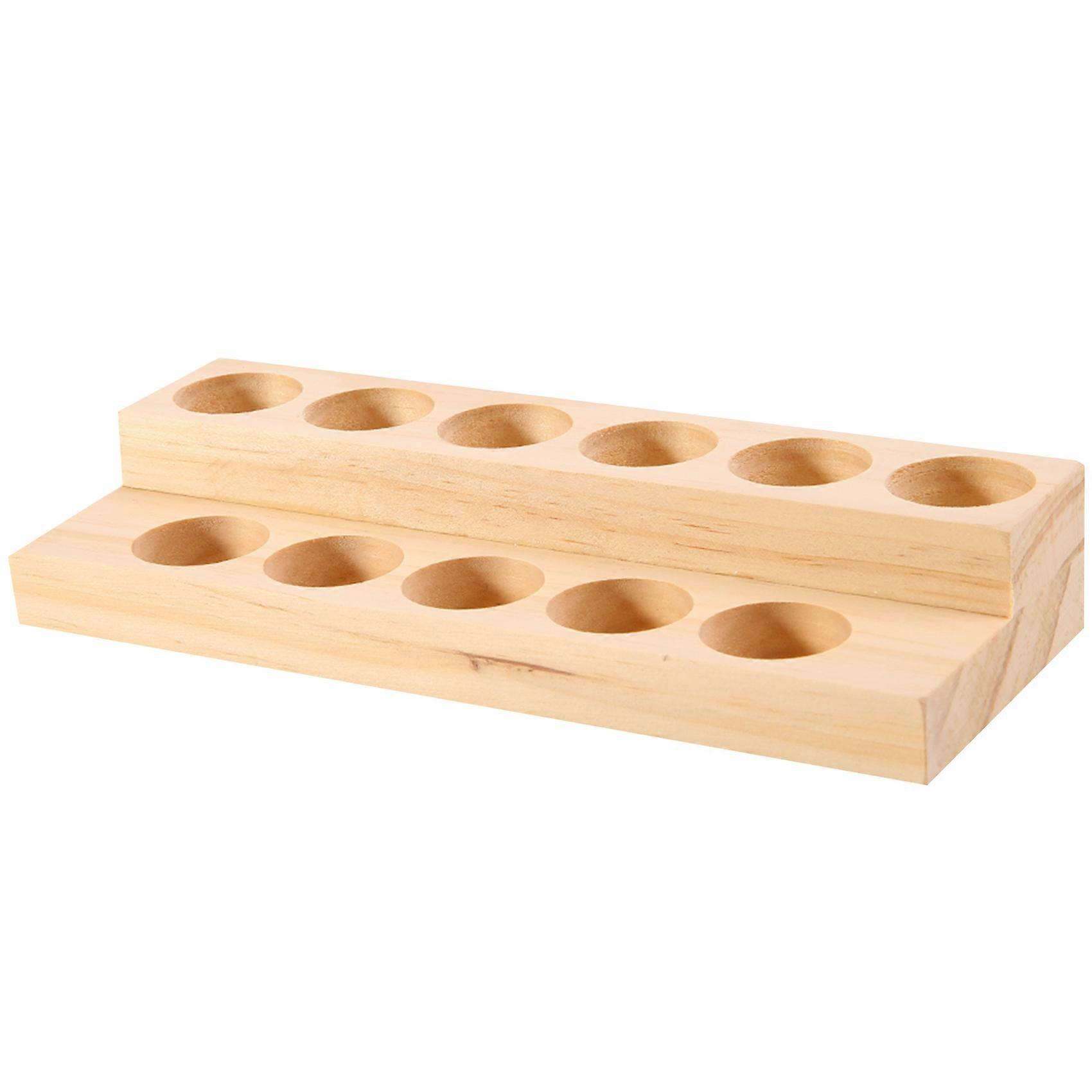 11 Holes Wooden Essential Oil Tray For 5-15Ml Bottles