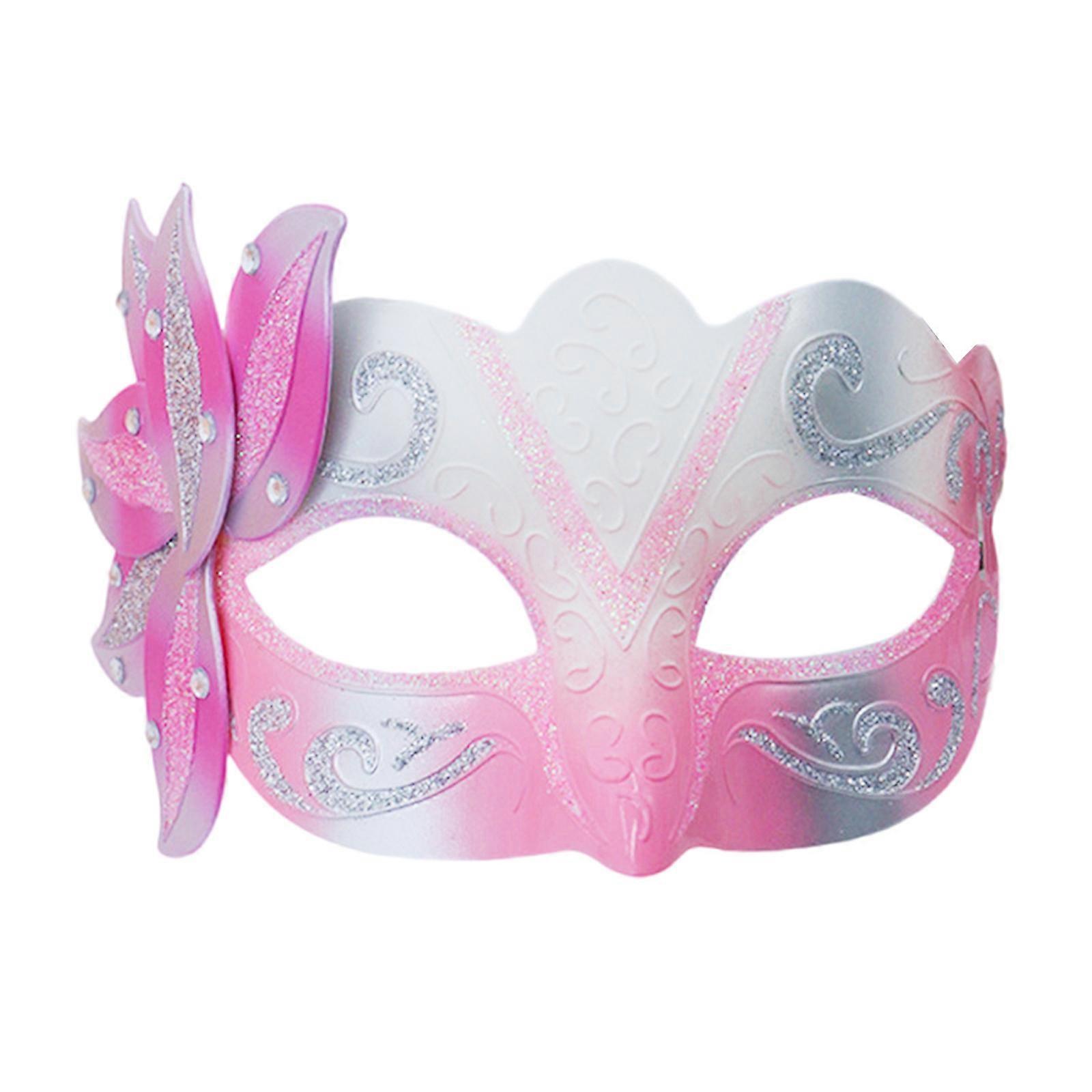Venetians Mask Masquerade Mask Halloween Mask Painted Mask Flower Half Face Mask Evening Proms Mask Mardi Gras Mask  Pink