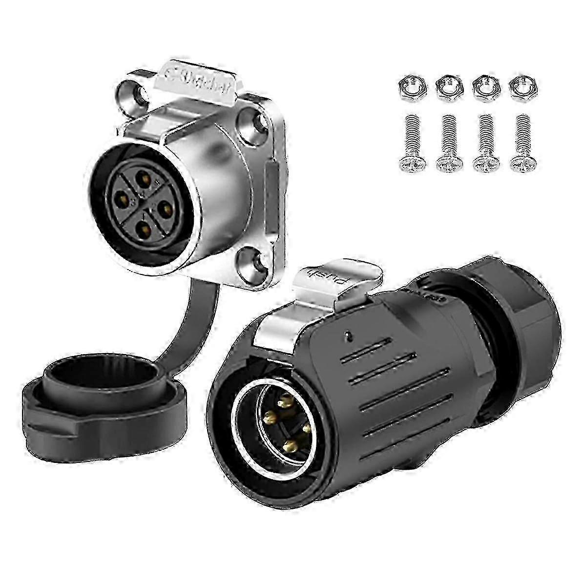 Industrial Waterproof Connector IP68 Quick Plugging Circular Connector Anti-Interference Shell Connector (4 Pin)