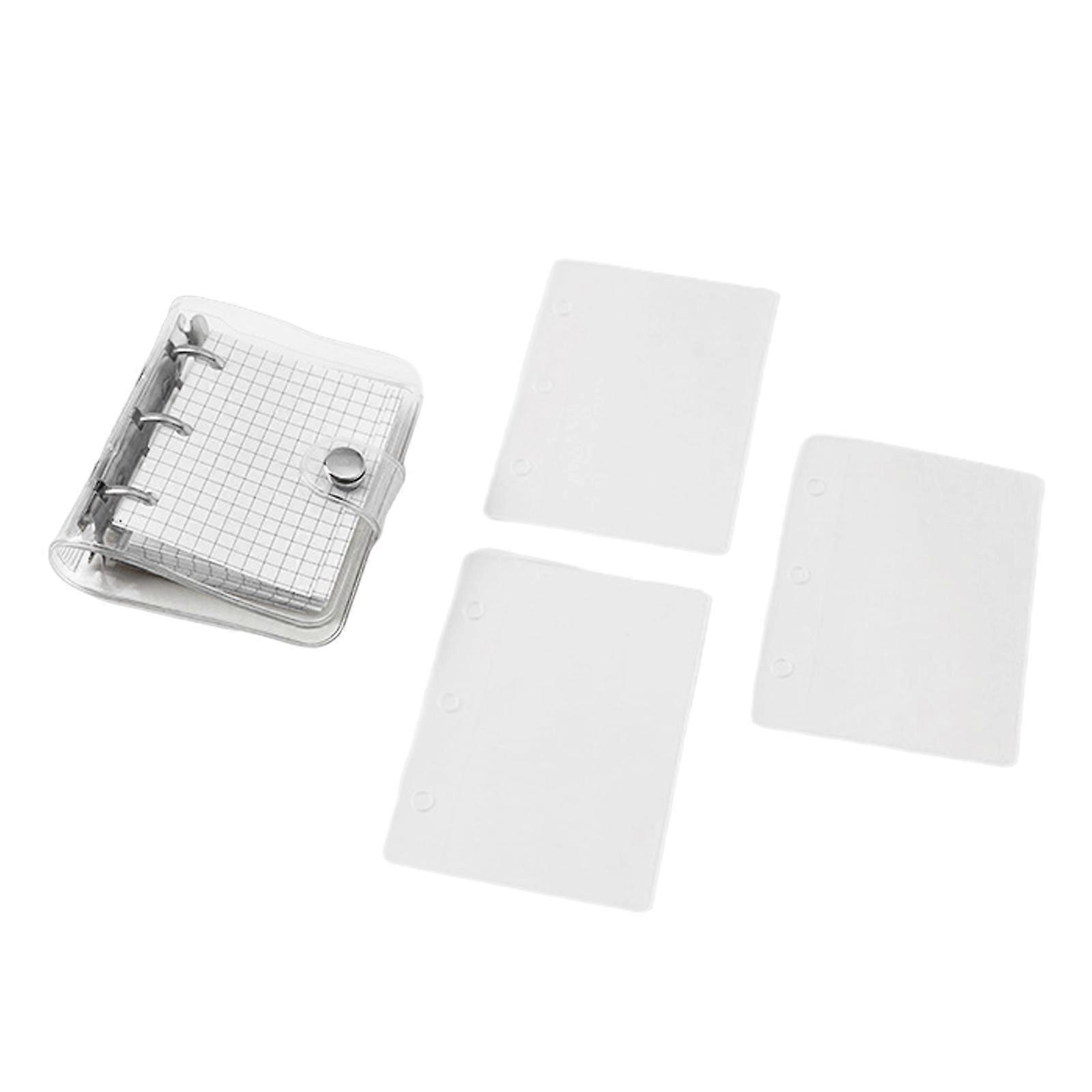 Pocket Notebook Planner 3 Rings Binder Notepads Planner Pocket Journal for DIY Scrapbooking, 80 Sheet Gridded Paper  Silver