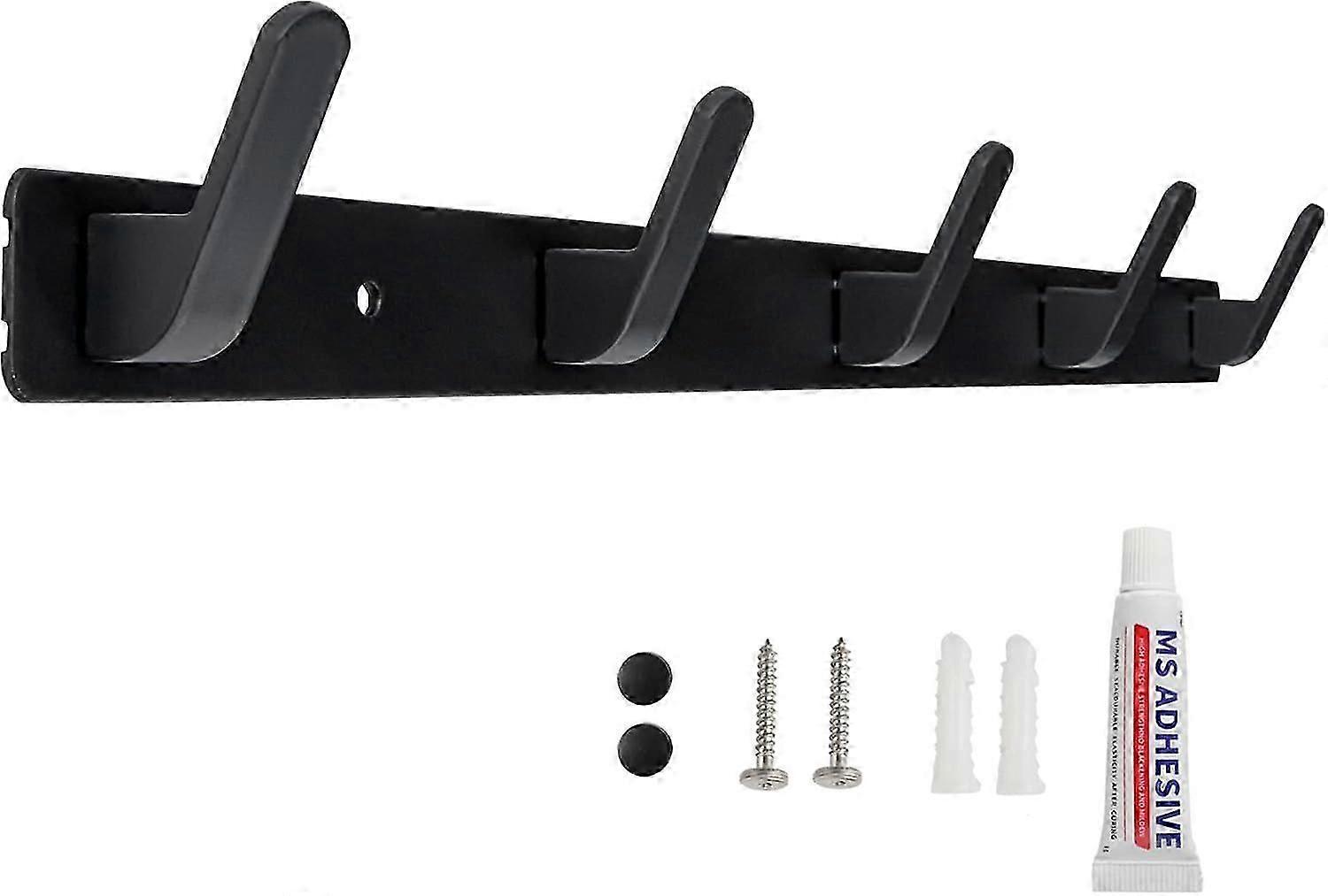 Coat hook Wall hook with 5 hooks for entrance bathroom kitchen two installation methods