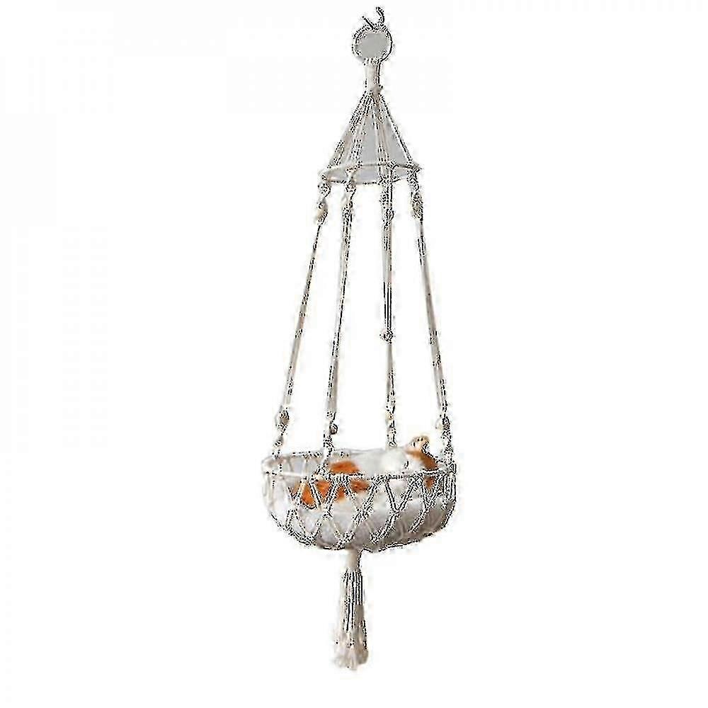 Macrame Cat Hamak Wiszący Pet Łóżko Boho Swing Nest Tkany Kosz Kota Dom Dcor1 Piecewhite