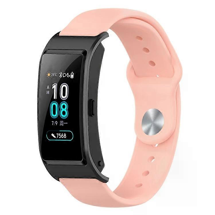 Silicone Watch Band-18mm Universal Reverse Buckle,Size S,White & Light Pink Light Pink