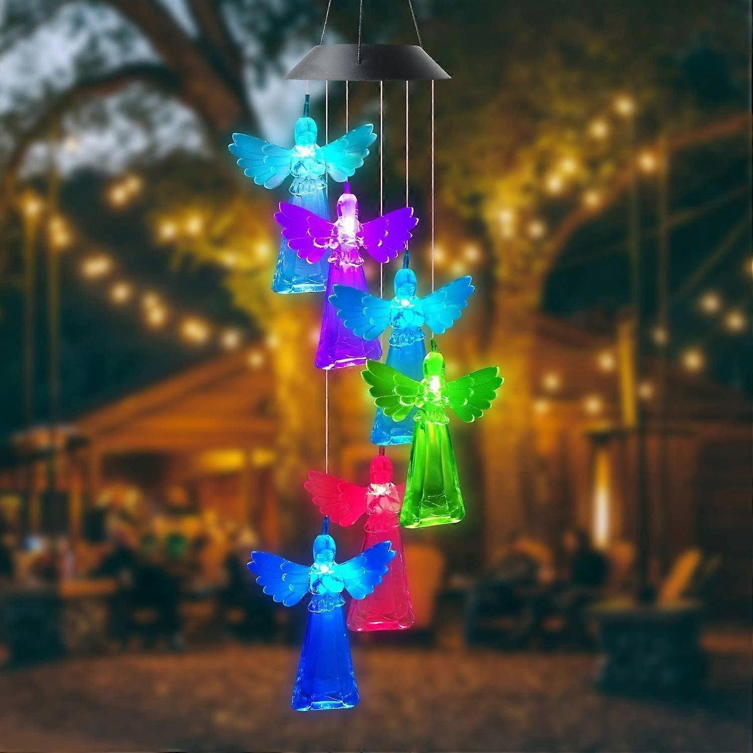 Solar Wind Chimes, Garden, Nighttime Illumination