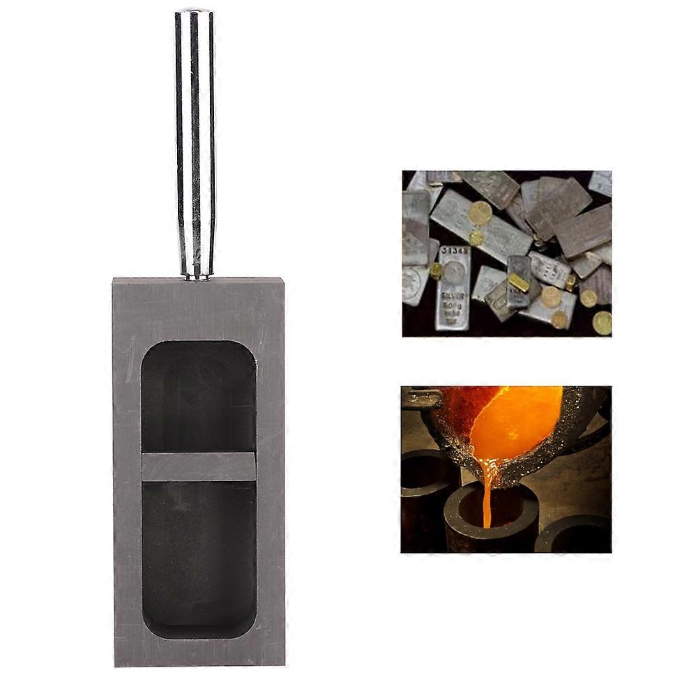 Pure Graphite Ingot Mold Crucible for Gold and Silver Melting, Casting and Refining (2 kg)