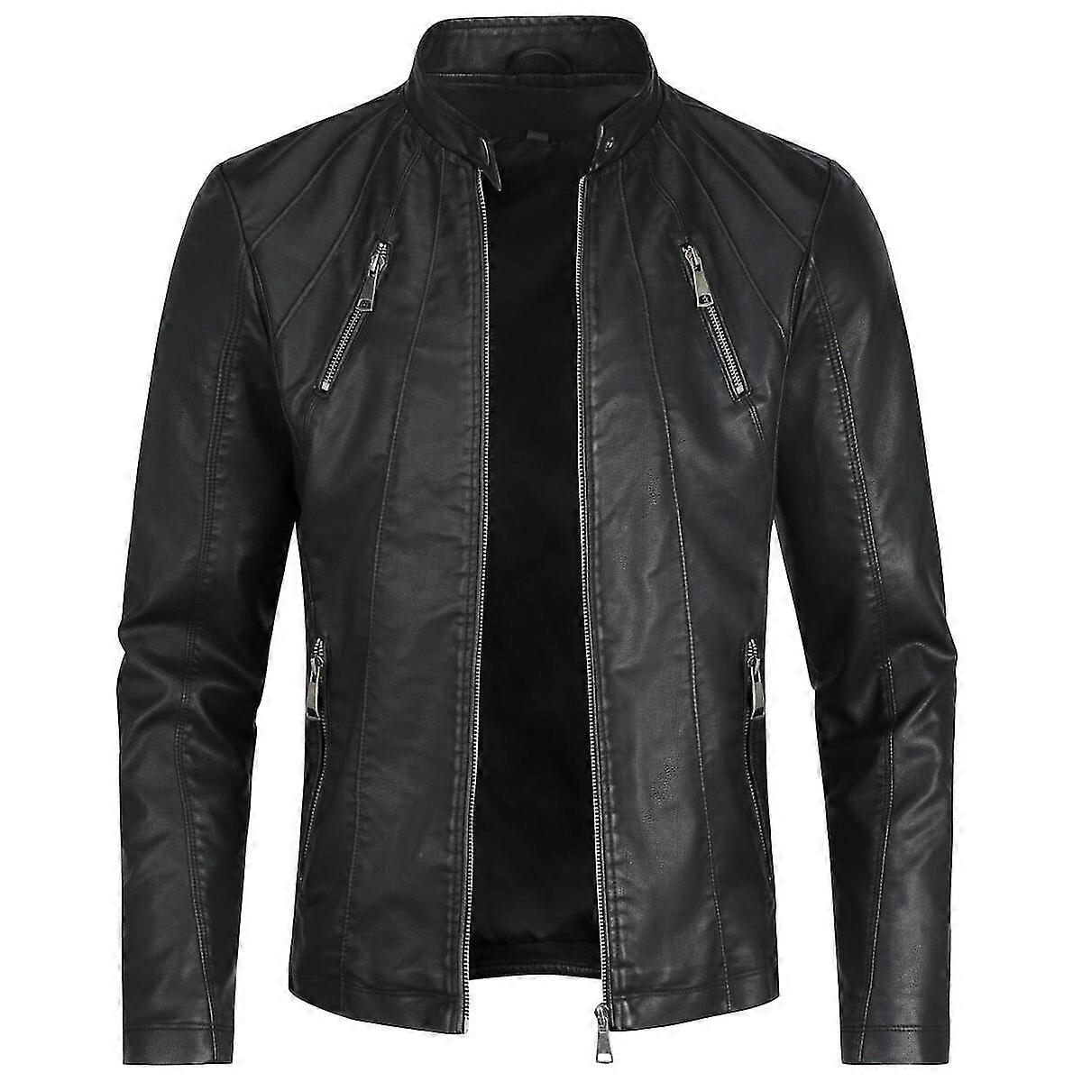 Ανδρικό Casual Bomber Jacket με Faux Leather για Sliktaa