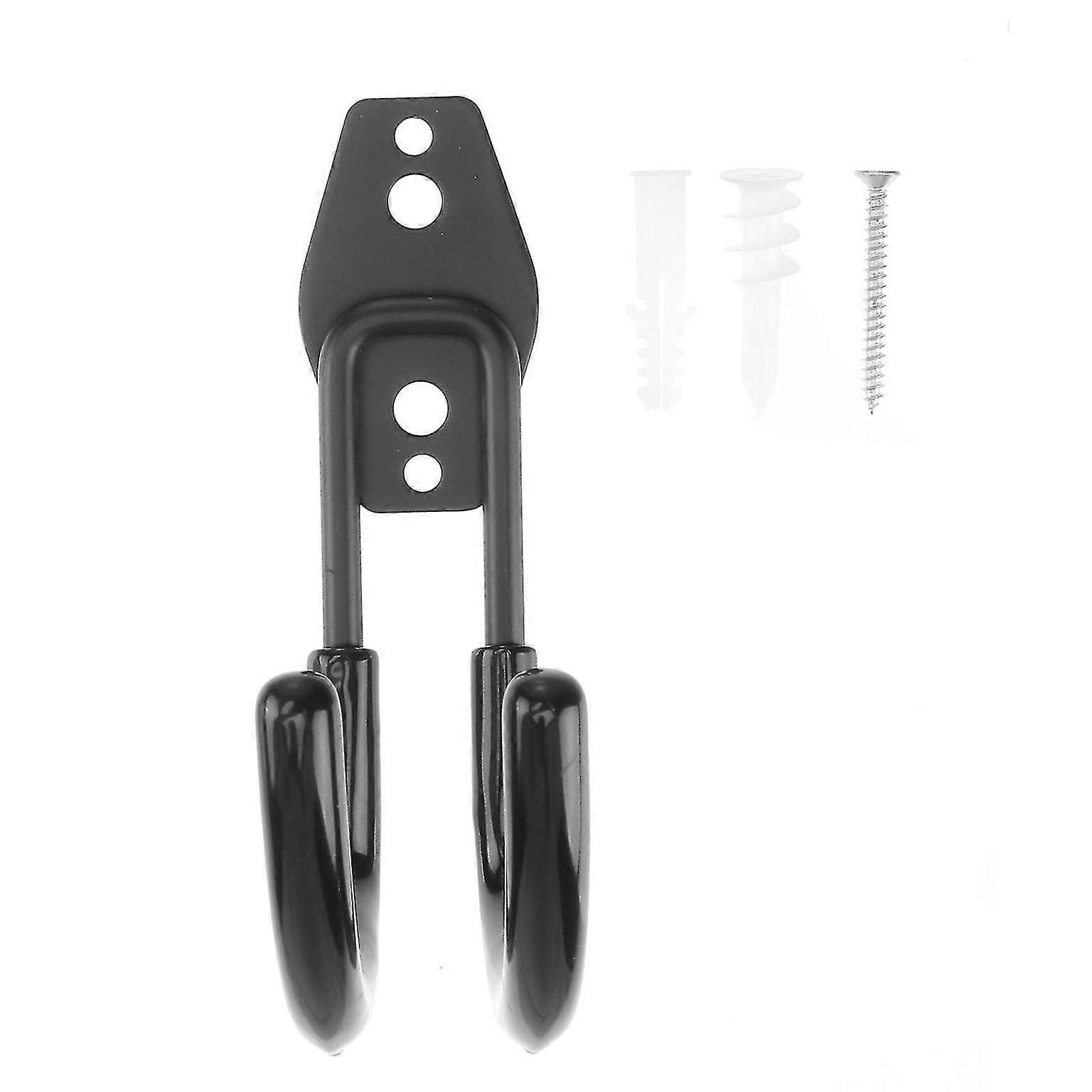 Durable Black Metal Wire Storage Hooks - Multi-Function Wall Organizer for Tools & Home Efficiency