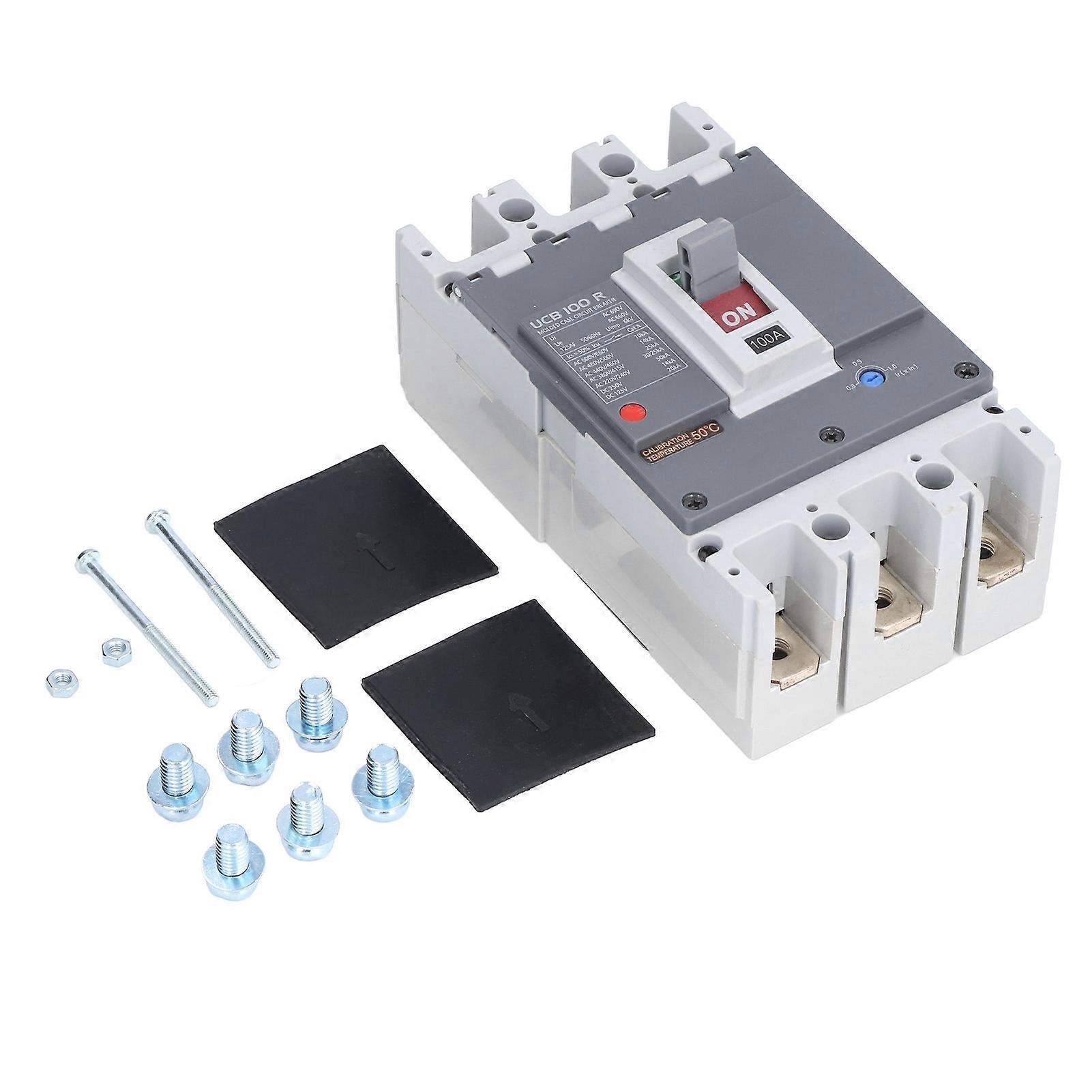 Interruttore automatico con custodia stampata 3P Interruttore di protezione della batteria di sottotensione Isolatore AC 660V UCB 100R