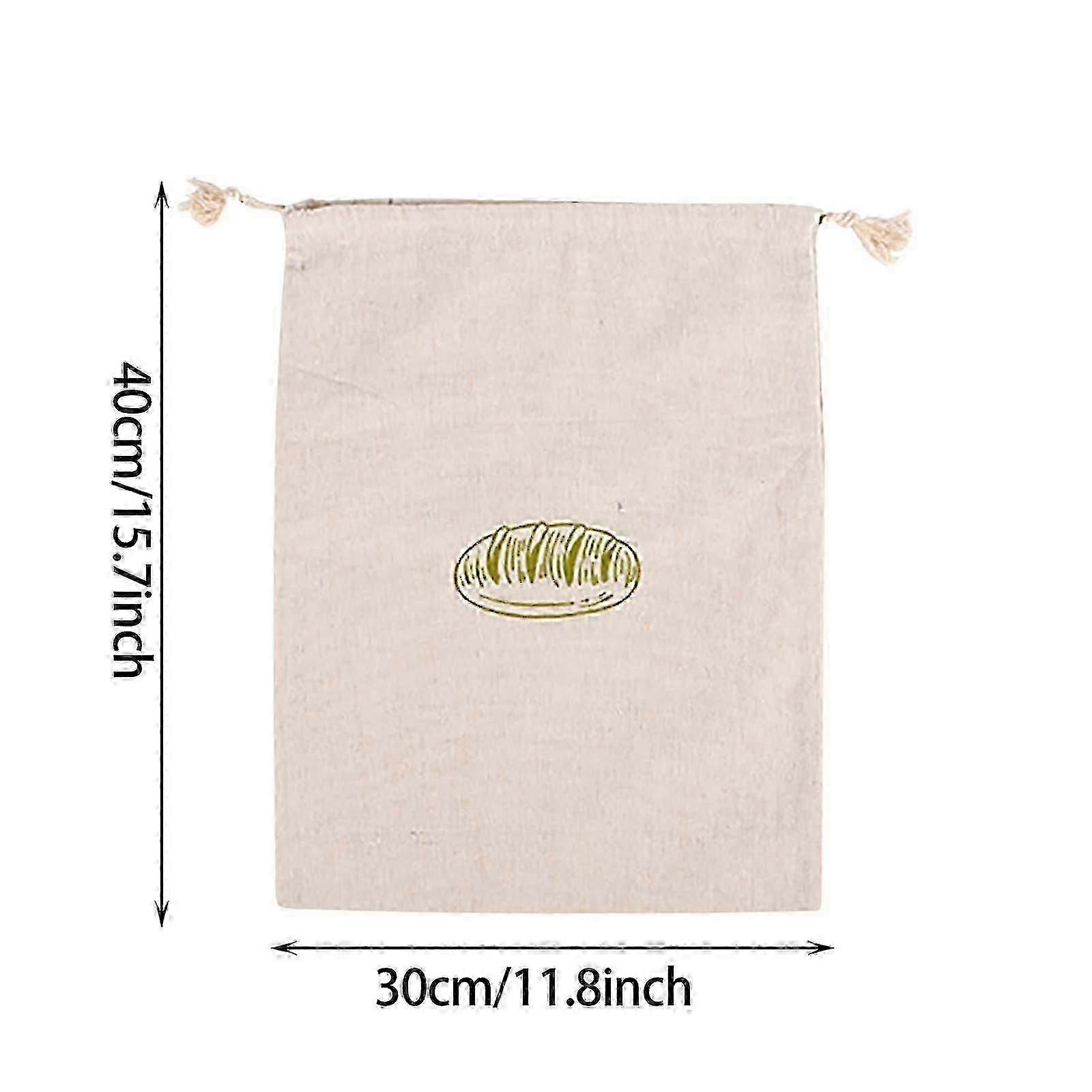 1pc Linen Bread Bag Reusable Bread Drawstring Bag Cotton Bread Bag
