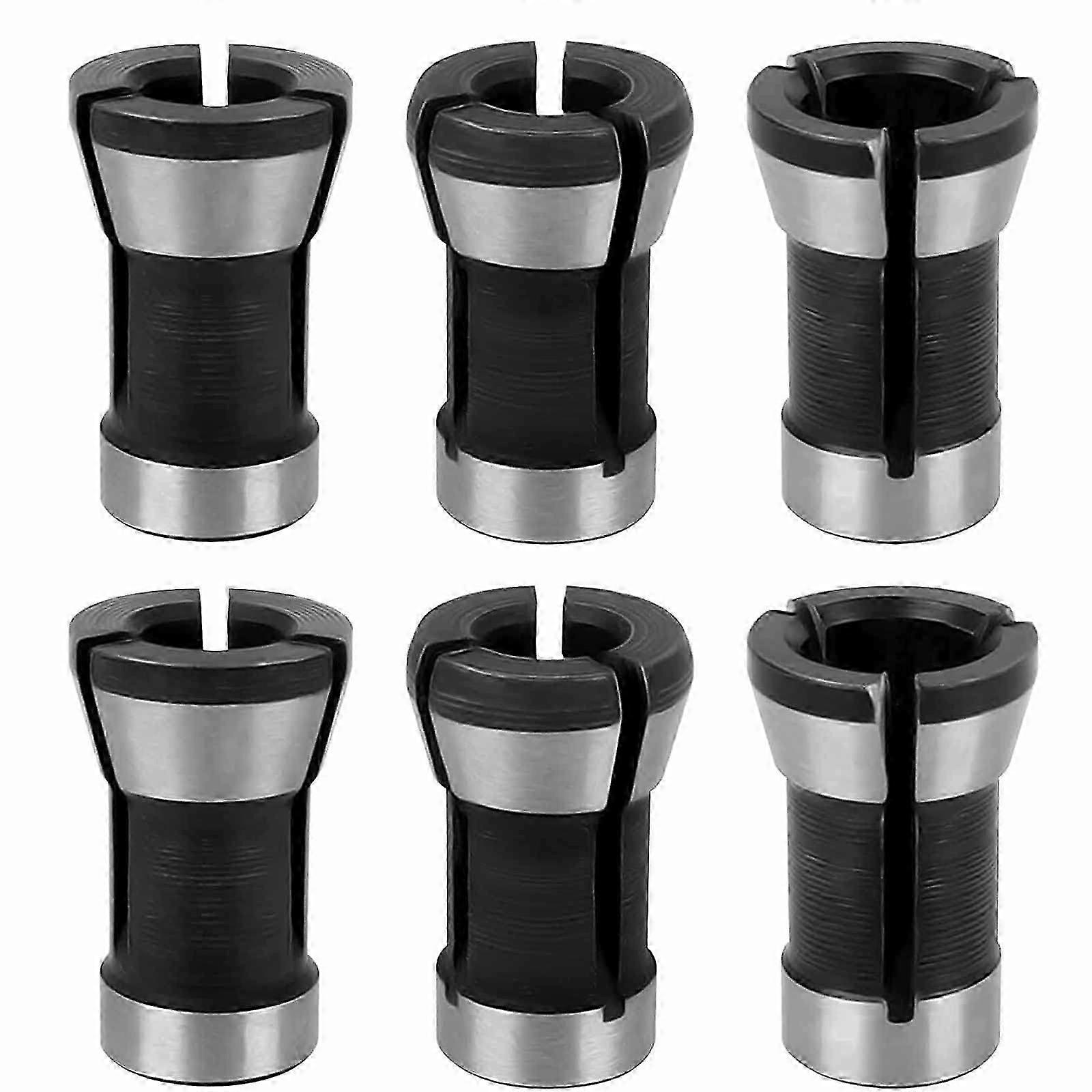 6 Pieces Collet Chuck Head, Collet Chuck Adapter, Collet Chuck Head Adapter, 6.35mm 8mm 6mm for Electric Cutting Machine Router Bit Chuck
