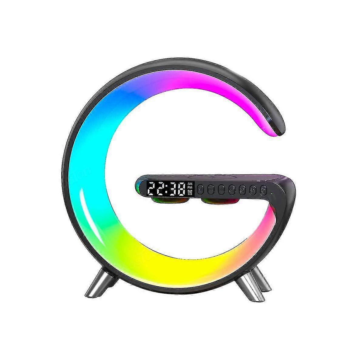 Wireless Charger Bluetooth Speaker Projection Lamp Rgb Night Light Digital Alarm Clock For Sleeping