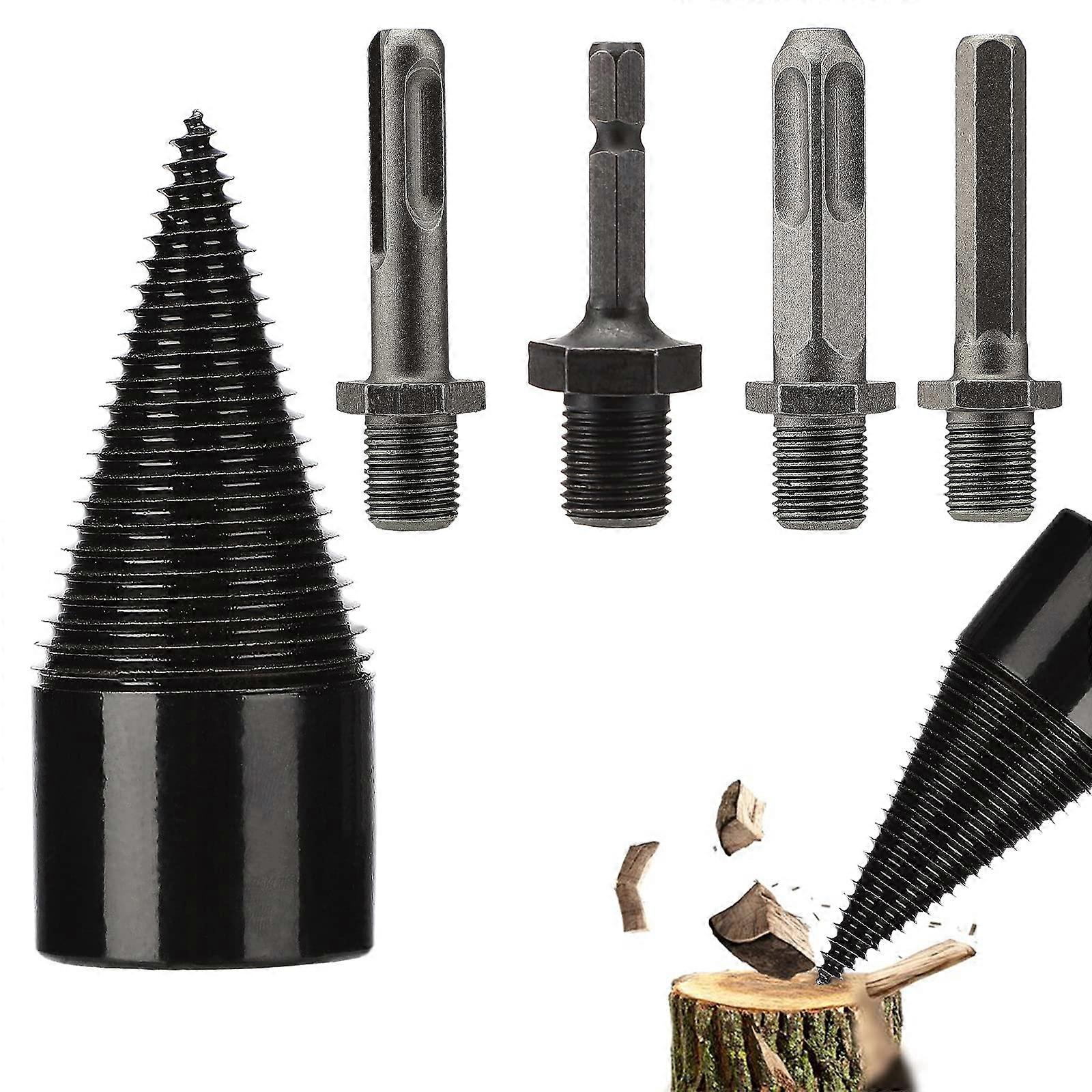 Firewood Log Wood Splitting Drill Bit Round Removable Wood Splitting Screw Heavy Duty Cone Driver For Hand Drill