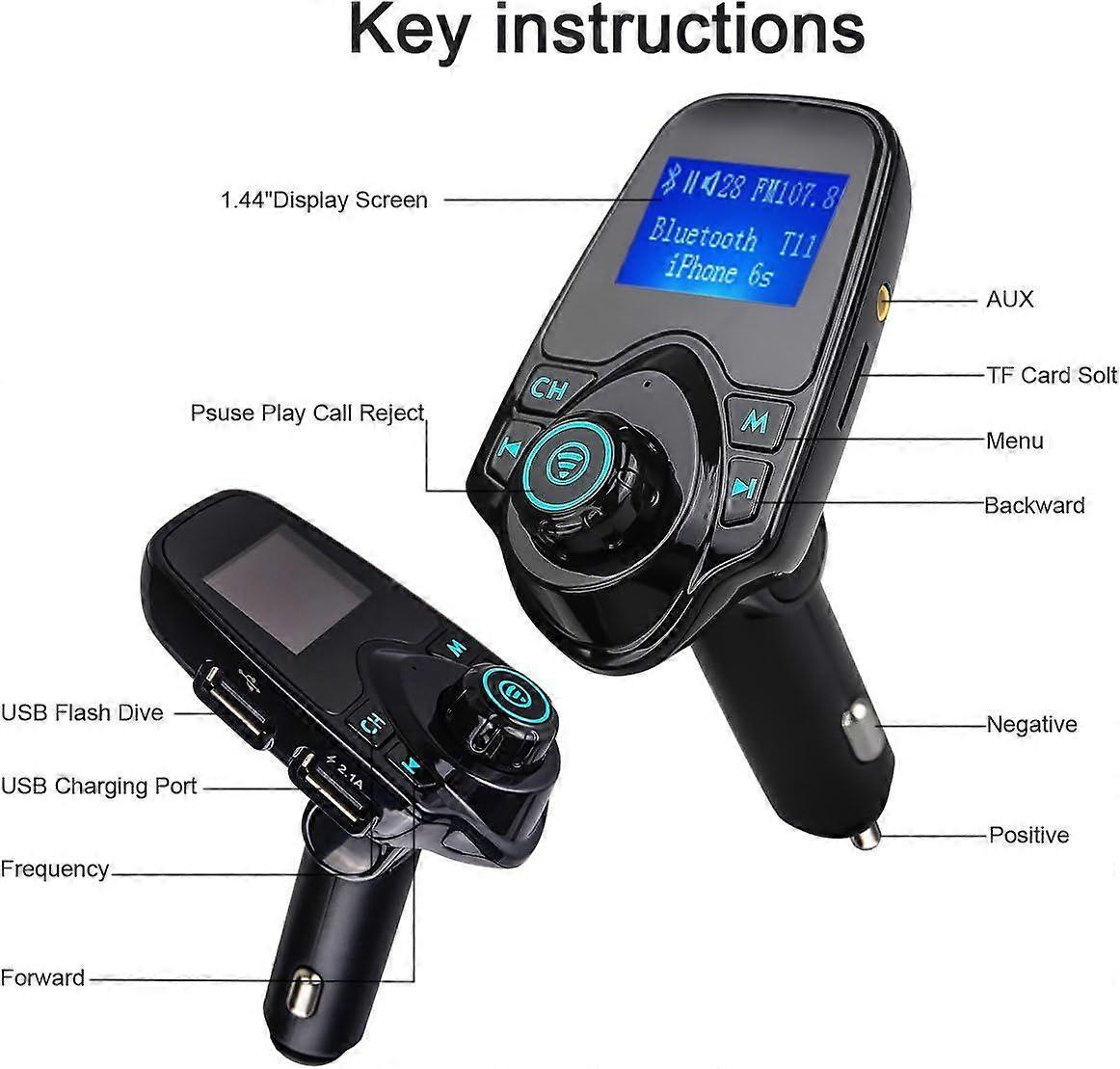 FM Transmitter, Car Bluetooth Radio Adapter